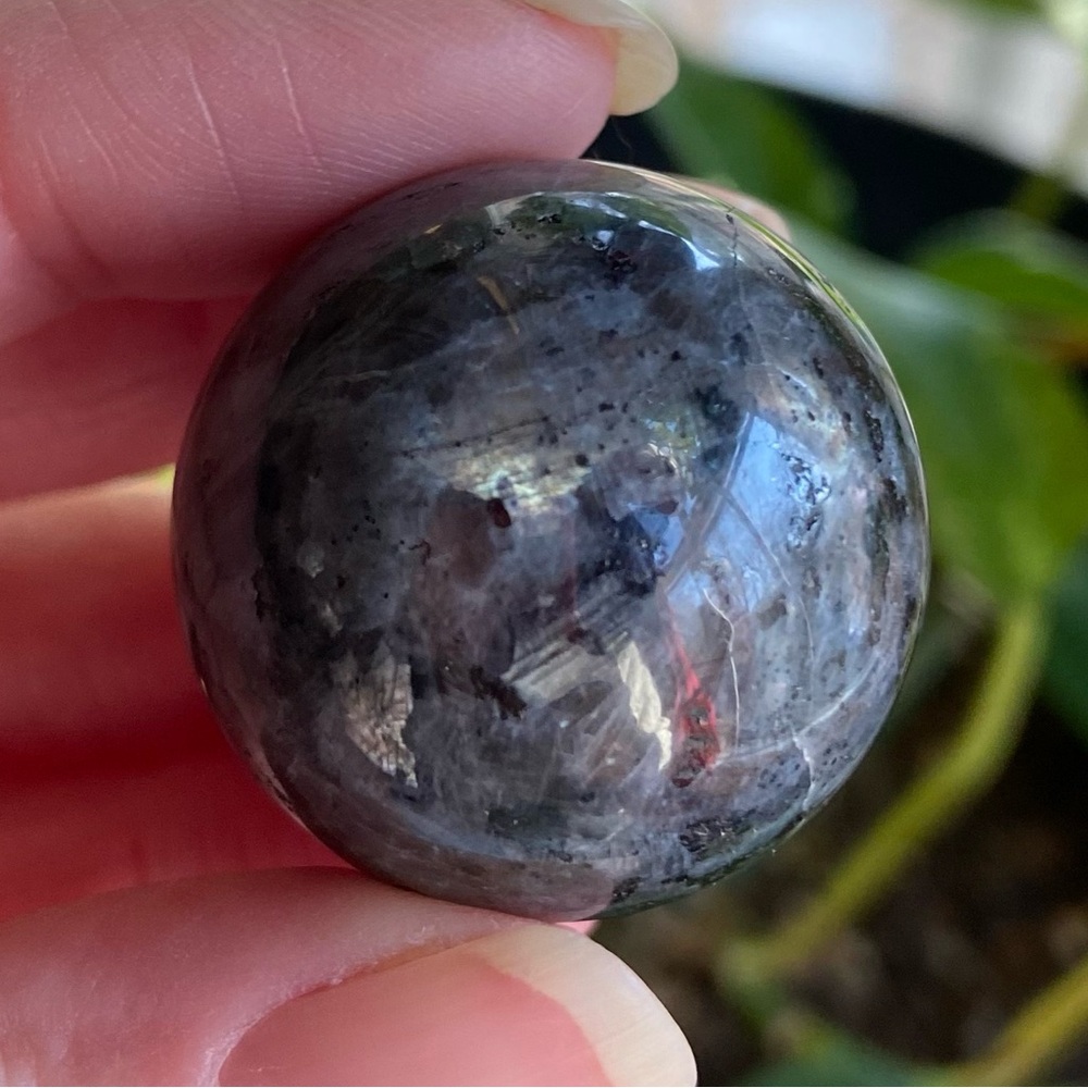 1 Larvikite Crystal Sphere. Round Crystal Rock for Manifestation & Meditation